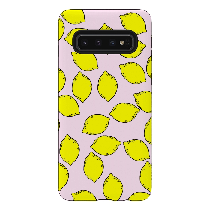 Galaxy S10 StrongFit Cute Lemons by Karolina