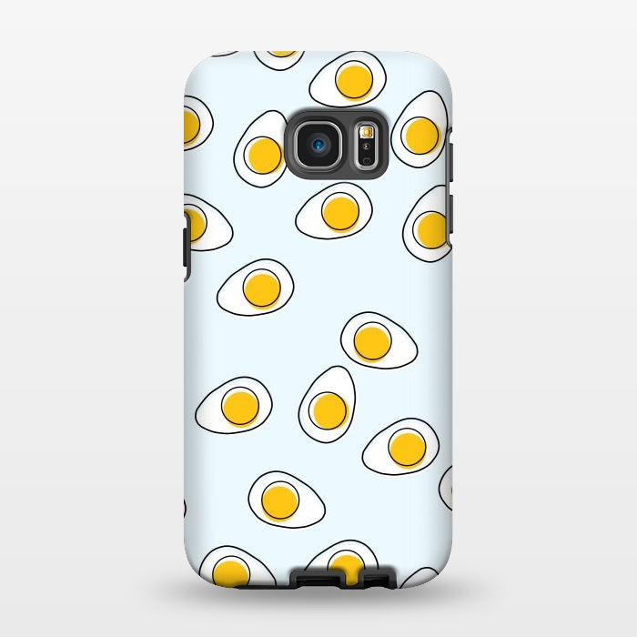 Galaxy S7 EDGE StrongFit Cute Eggs on Blue Background by Karolina