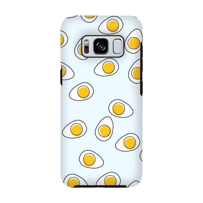 Galaxy S8 StrongFit Cute Eggs on Blue Background by Karolina