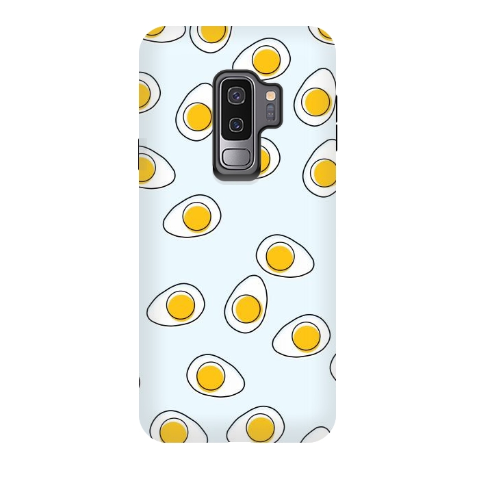 Galaxy S9 plus StrongFit Cute Eggs on Blue Background by Karolina