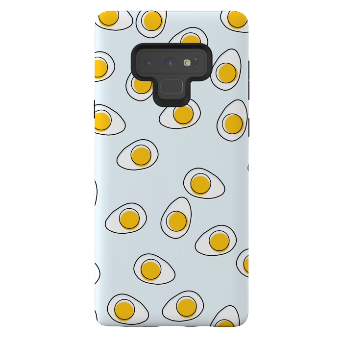 Galaxy Note 9 StrongFit Cute Eggs on Blue Background by Karolina