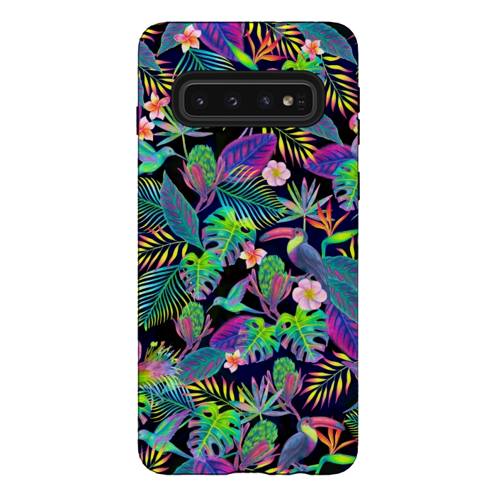 Galaxy S10 StrongFit Abundant Neon Paradise by gingerlique