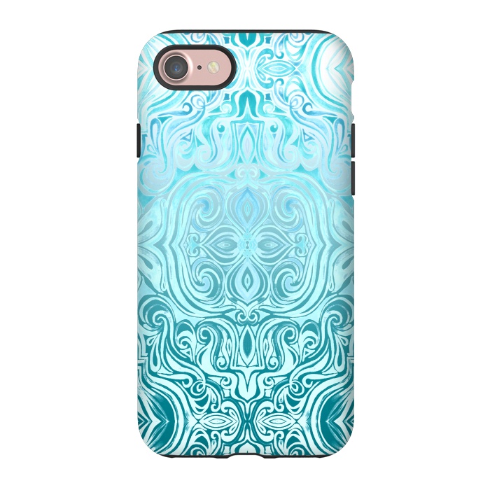 iPhone 7 StrongFit Twists & Turns in Turquoise & Teal by Micklyn Le Feuvre