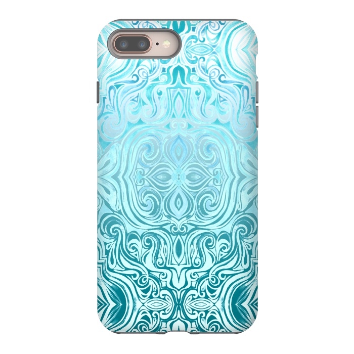 iPhone 7 plus StrongFit Twists & Turns in Turquoise & Teal by Micklyn Le Feuvre