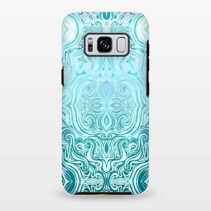 Galaxy S8 plus StrongFit Twists & Turns in Turquoise & Teal by Micklyn Le Feuvre