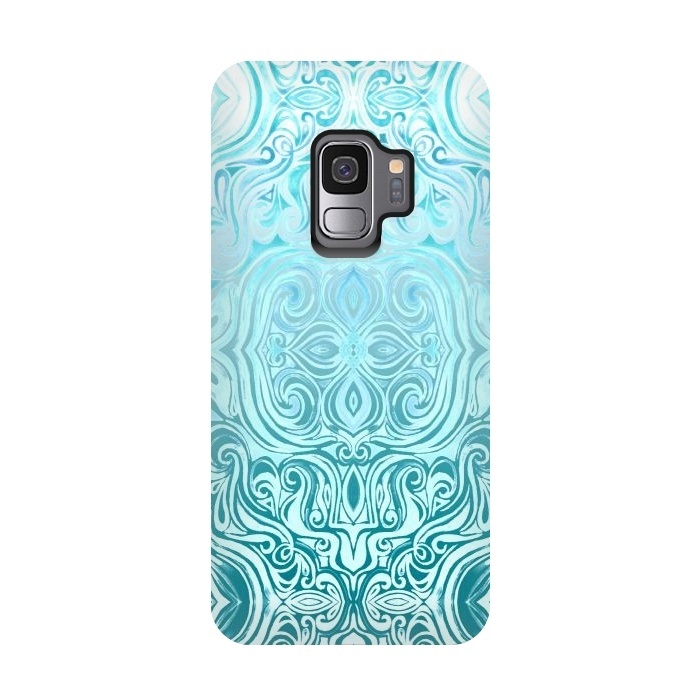 Galaxy S9 StrongFit Twists & Turns in Turquoise & Teal by Micklyn Le Feuvre