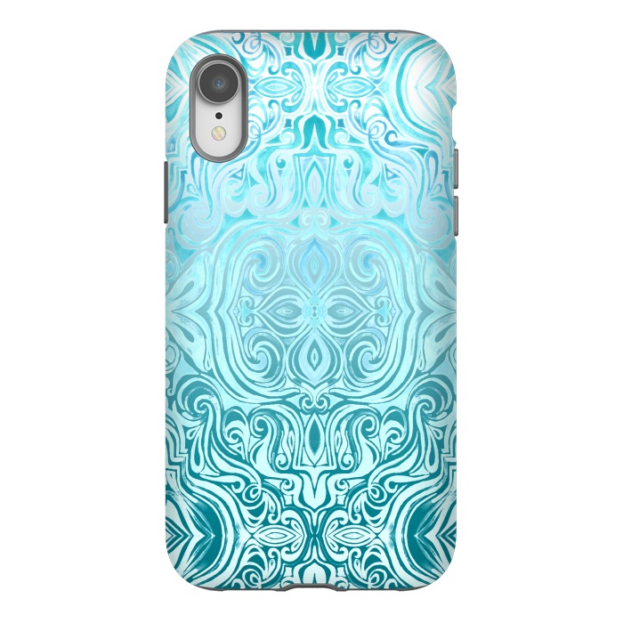 iPhone Xr StrongFit Twists & Turns in Turquoise & Teal by Micklyn Le Feuvre