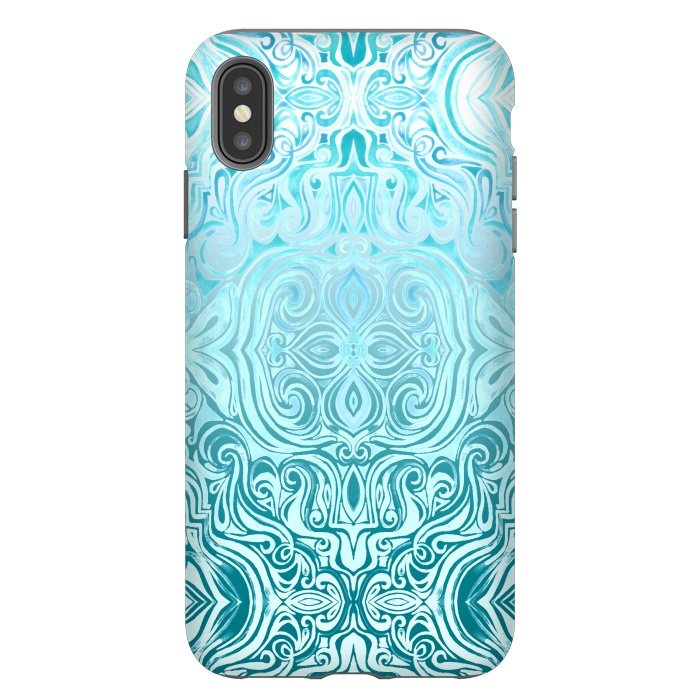 iPhone Xs Max StrongFit Twists & Turns in Turquoise & Teal by Micklyn Le Feuvre