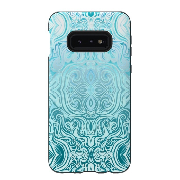 Galaxy S10e StrongFit Twists & Turns in Turquoise & Teal by Micklyn Le Feuvre