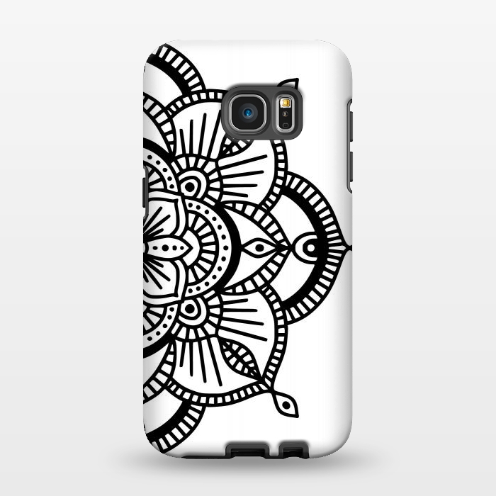 Galaxy S7 EDGE StrongFit Black and White Mandala  by Jelena Obradovic