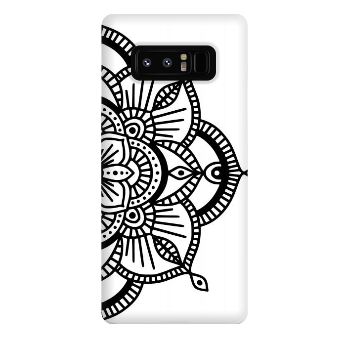Galaxy Note 8 StrongFit Black and White Mandala  by Jelena Obradovic