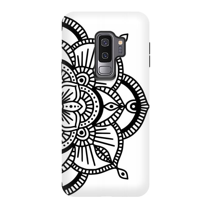Galaxy S9 plus StrongFit Black and White Mandala  by Jelena Obradovic