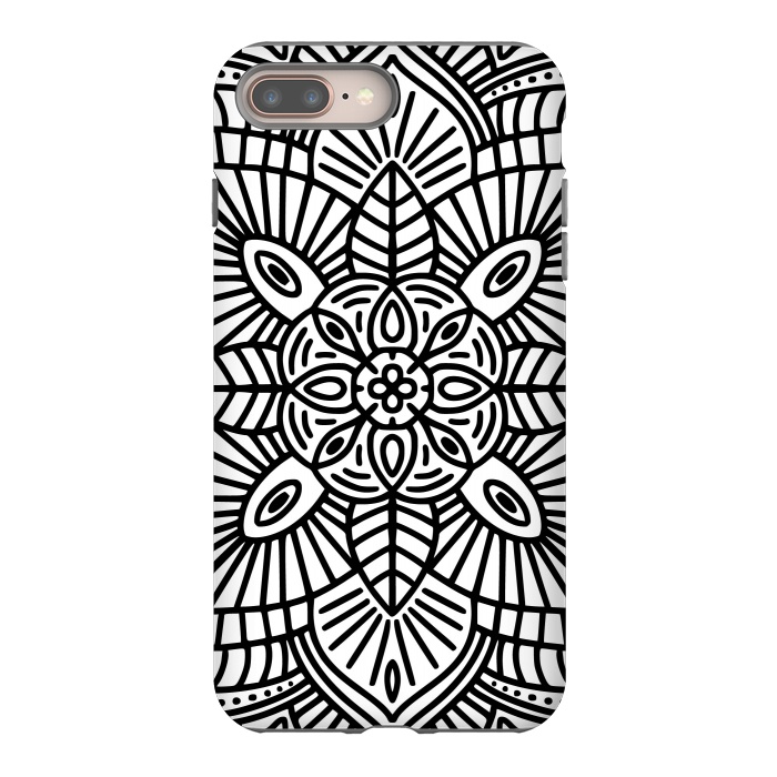 iPhone 7 plus StrongFit Black and White Mandala 02 by Jelena Obradovic