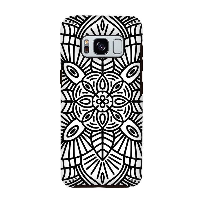 Galaxy S8 StrongFit Black and White Mandala 02 by Jelena Obradovic