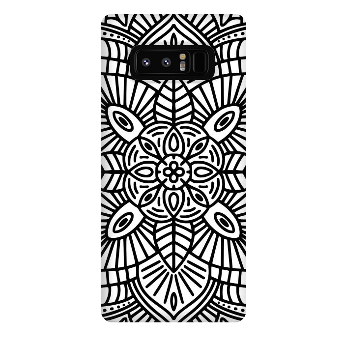 Galaxy Note 8 StrongFit Black and White Mandala 02 by Jelena Obradovic