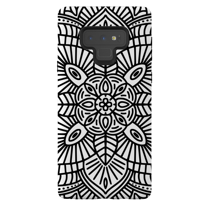Galaxy Note 9 StrongFit Black and White Mandala 02 by Jelena Obradovic