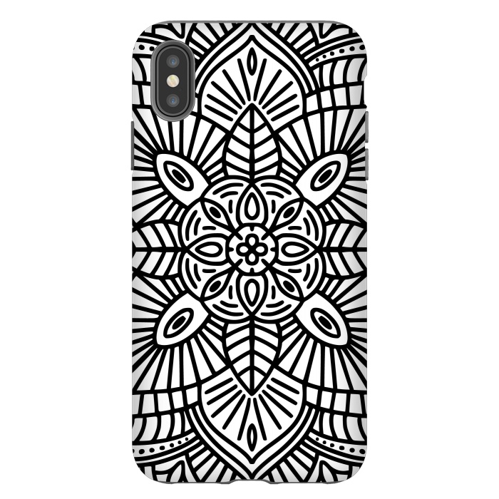 iPhone Xs Max StrongFit Black and White Mandala 02 by Jelena Obradovic