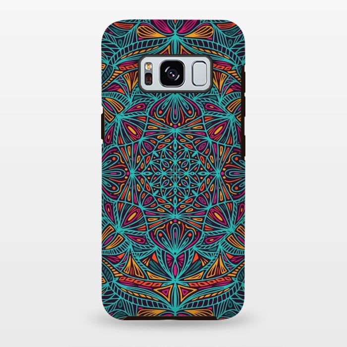Galaxy S8 plus StrongFit Colorful Mandala Pattern Design 19 by Jelena Obradovic