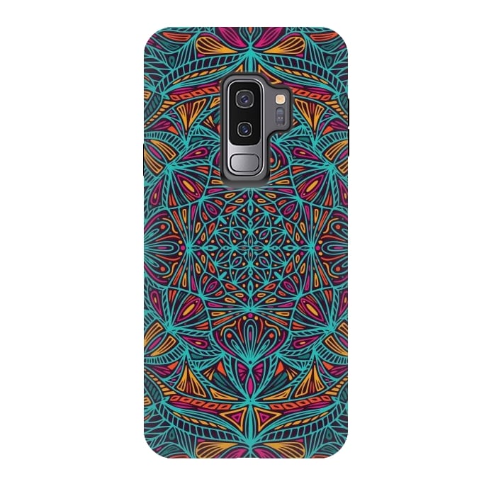 Galaxy S9 plus StrongFit Colorful Mandala Pattern Design 19 by Jelena Obradovic
