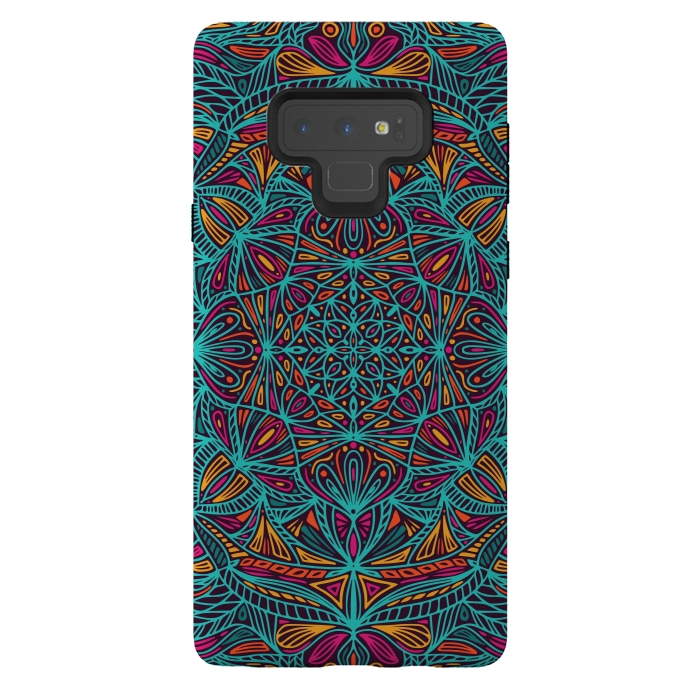 Galaxy Note 9 StrongFit Colorful Mandala Pattern Design 19 by Jelena Obradovic