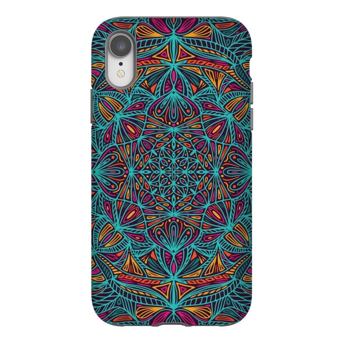iPhone Xr StrongFit Colorful Mandala Pattern Design 19 by Jelena Obradovic
