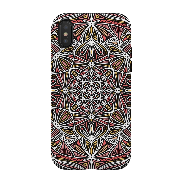 iPhone Xs / X StrongFit Colorful Mandala Pattern Design 20 by Jelena Obradovic