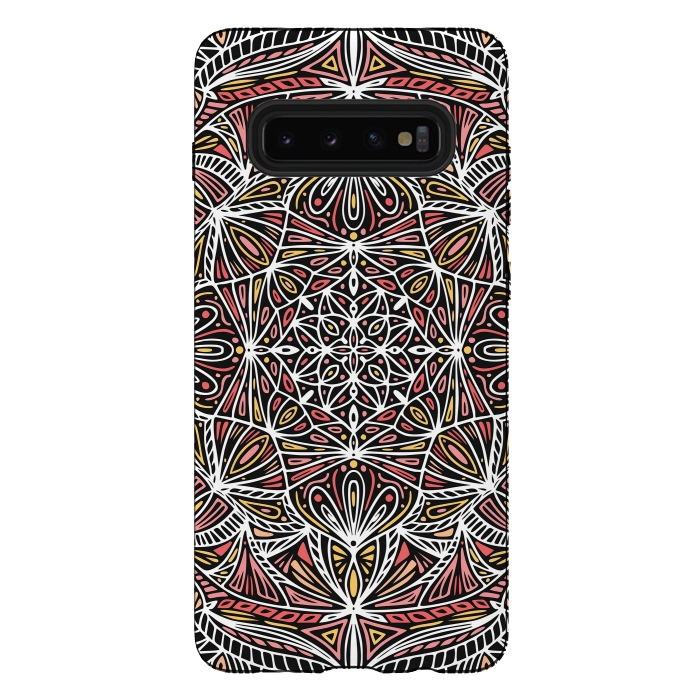 Galaxy S10 plus StrongFit Colorful Mandala Pattern Design 20 by Jelena Obradovic