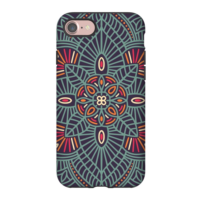 iPhone 7 StrongFit Colorful Pattern Mandala Design 23 by Jelena Obradovic