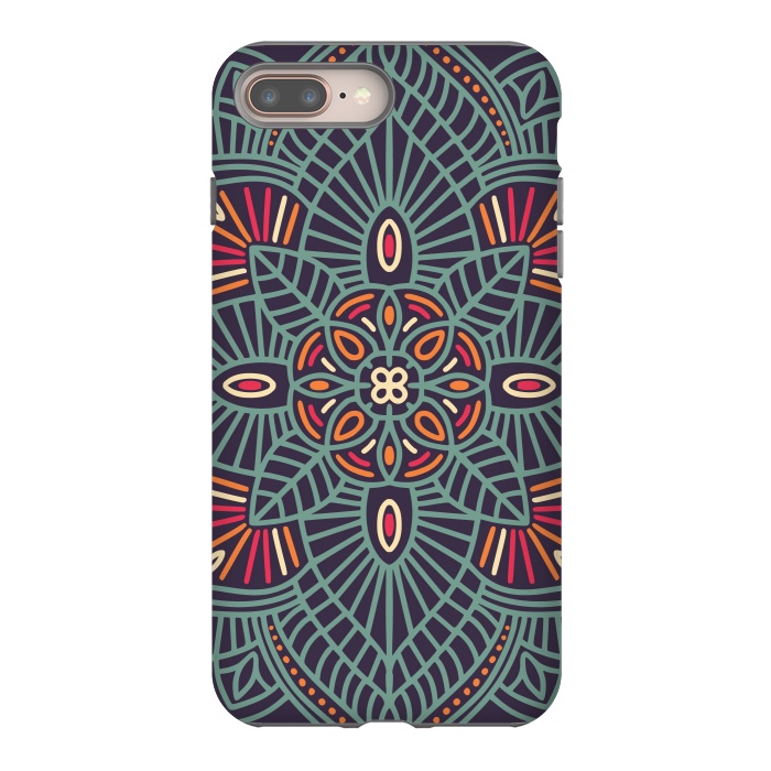 iPhone 7 plus StrongFit Colorful Pattern Mandala Design 23 by Jelena Obradovic