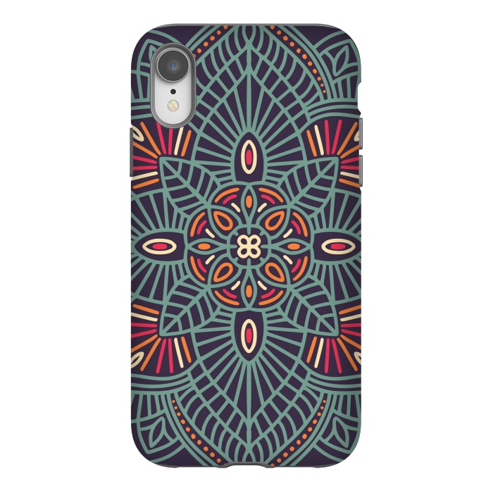 iPhone Xr StrongFit Colorful Pattern Mandala Design 23 by Jelena Obradovic