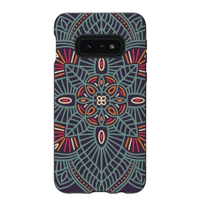 Galaxy S10e StrongFit Colorful Pattern Mandala Design 23 by Jelena Obradovic