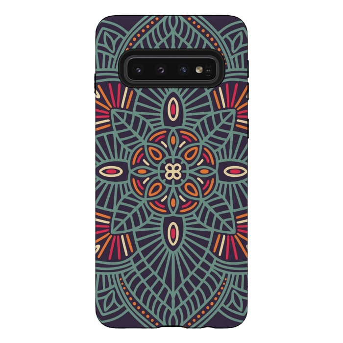 Galaxy S10 StrongFit Colorful Pattern Mandala Design 23 by Jelena Obradovic