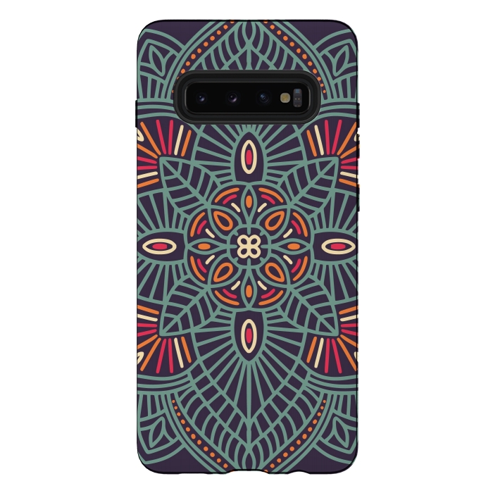 Galaxy S10 plus StrongFit Colorful Pattern Mandala Design 23 by Jelena Obradovic