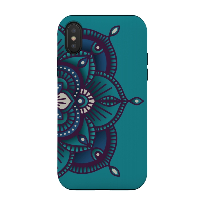 iPhone Xs / X StrongFit Colorful Mandala Pattern Design 24 by Jelena Obradovic