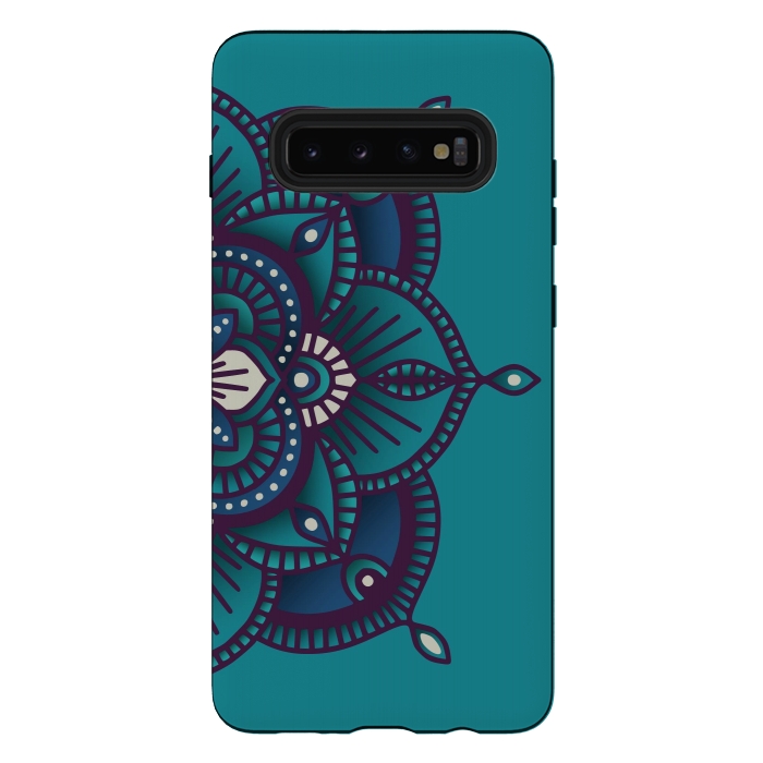 Galaxy S10 plus StrongFit Colorful Mandala Pattern Design 24 by Jelena Obradovic