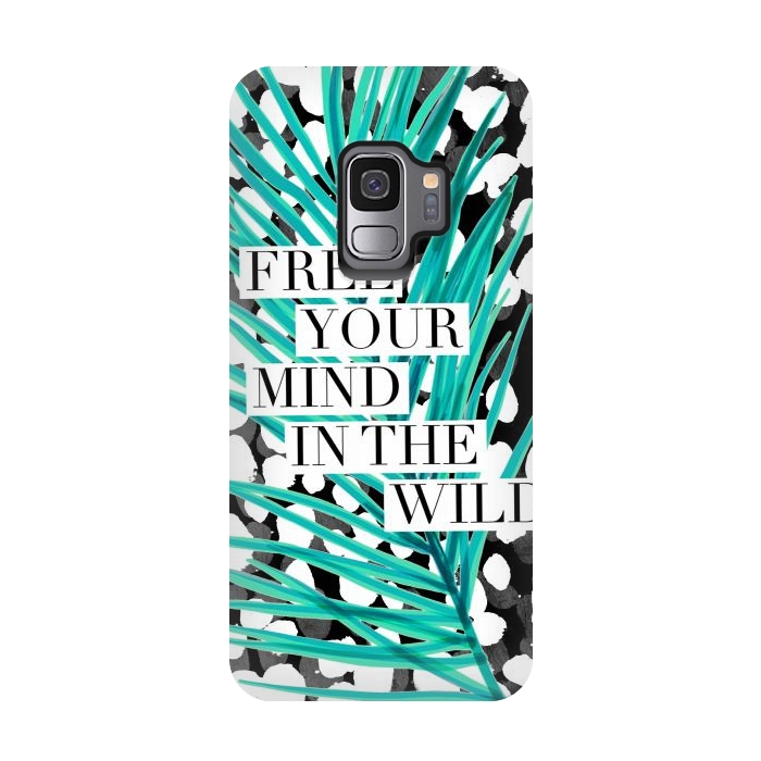 Galaxy S9 StrongFit Free your mind - tropical typography graphic by Oana 