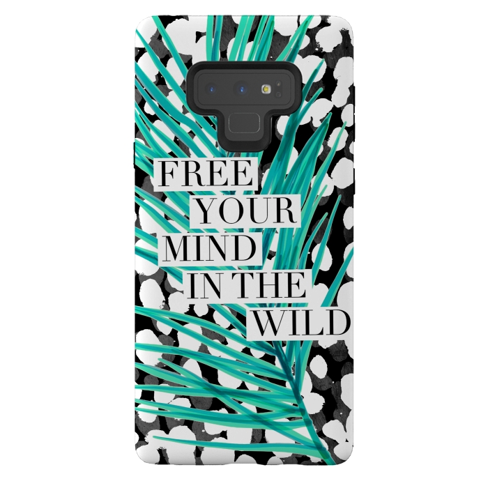 Galaxy Note 9 StrongFit Free your mind - tropical typography graphic by Oana 