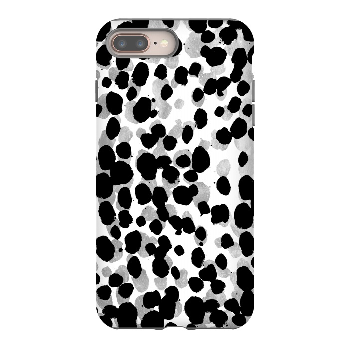 iPhone 7 plus StrongFit animal print spots black and silver by Oana 