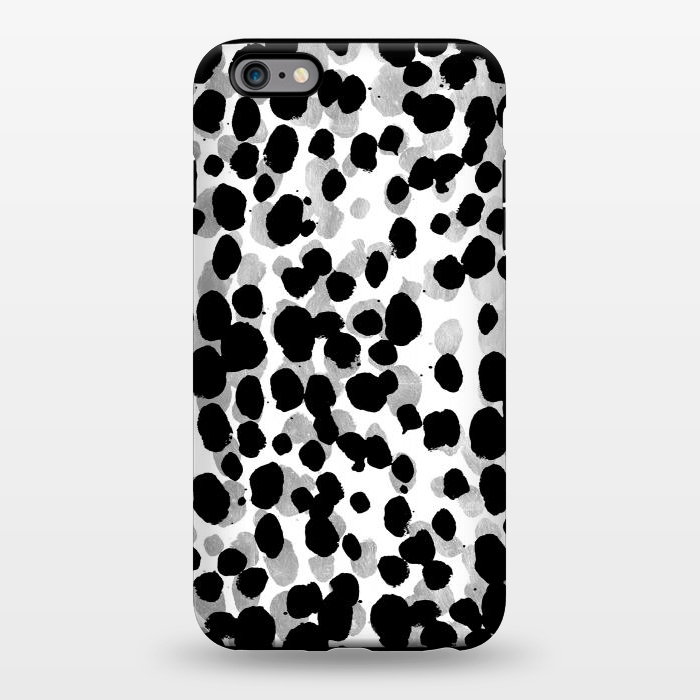 iPhone 6/6s plus StrongFit animal print spots black and silver by Oana 