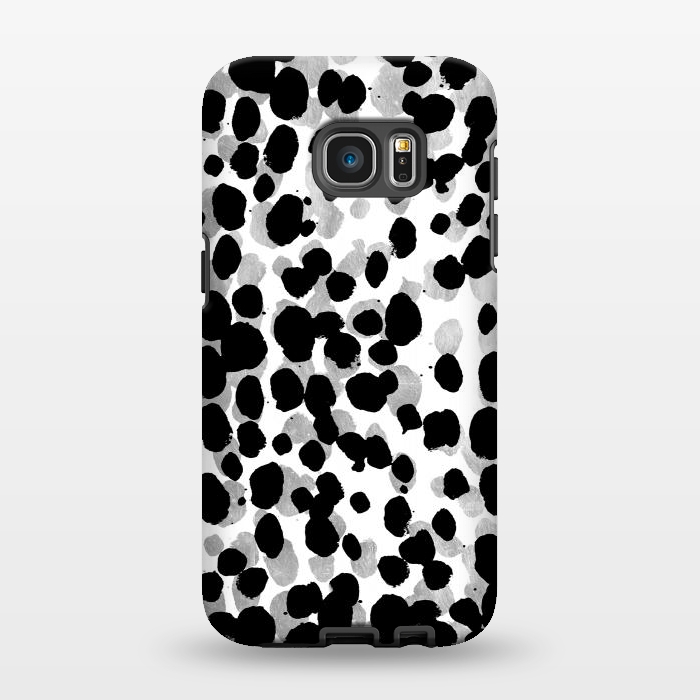Galaxy S7 EDGE StrongFit animal print spots black and silver by Oana 