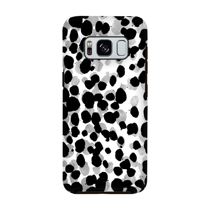 Galaxy S8 StrongFit animal print spots black and silver by Oana 
