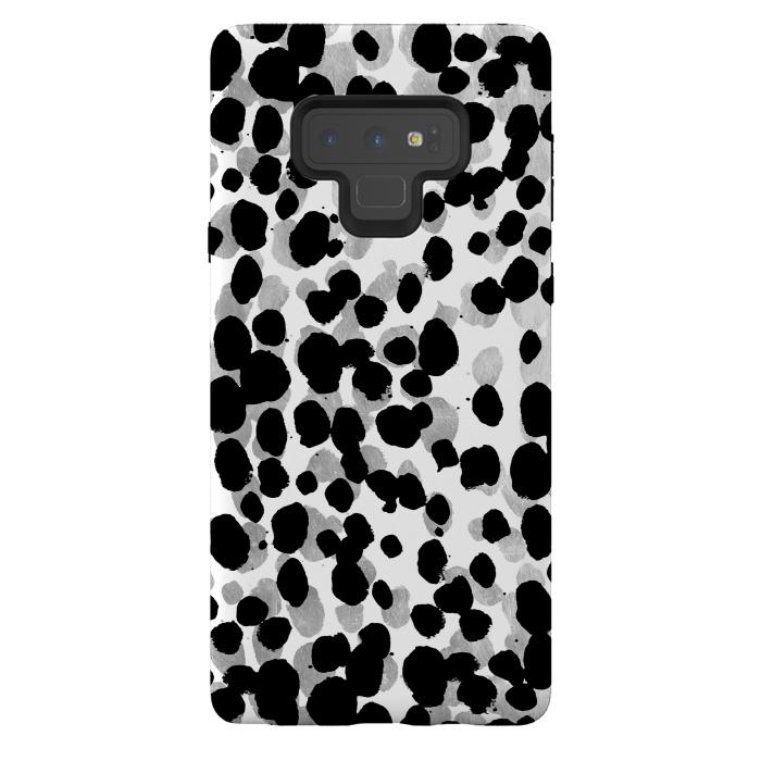 Galaxy Note 9 StrongFit animal print spots black and silver by Oana 