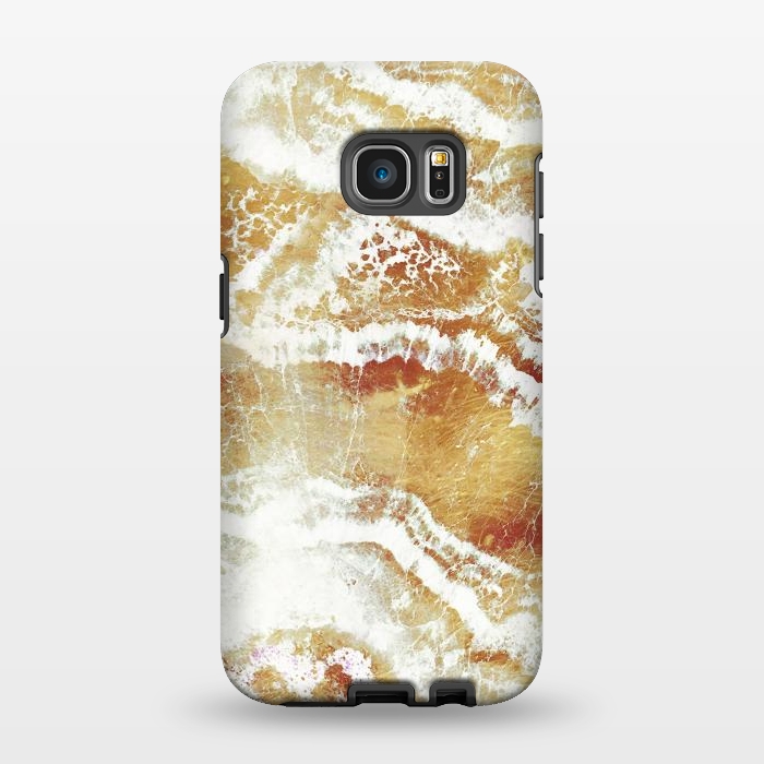 Galaxy S7 EDGE StrongFit Golden foil marble art by Oana 