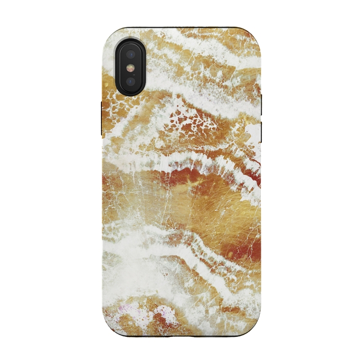 iPhone Xs / X StrongFit Golden foil marble art by Oana 
