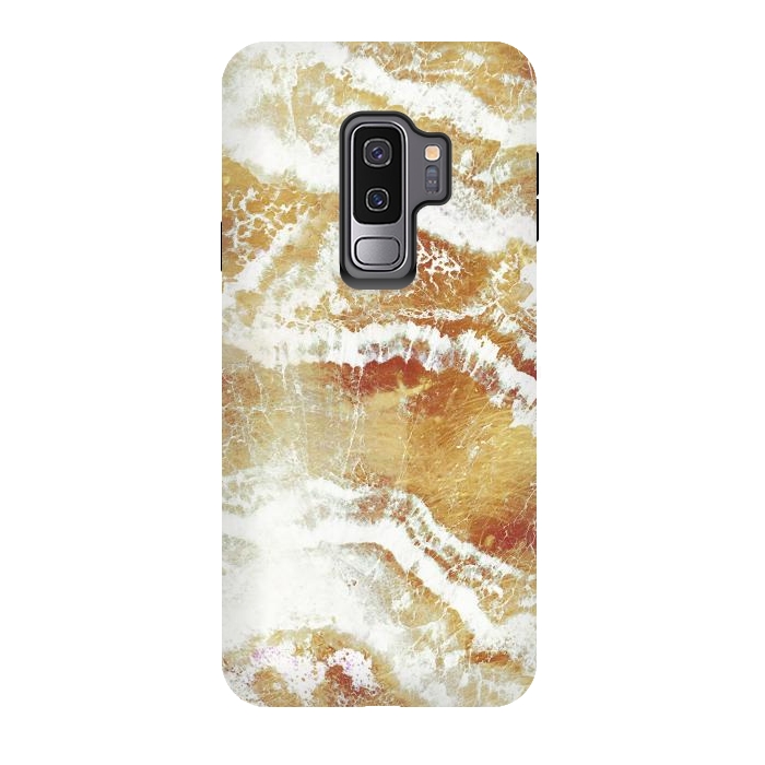 Galaxy S9 plus StrongFit Golden foil marble art by Oana 