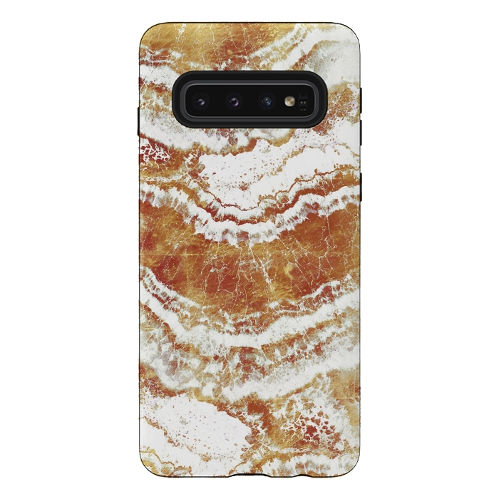 Galaxy S10 StrongFit Gold agate marble art by Oana 