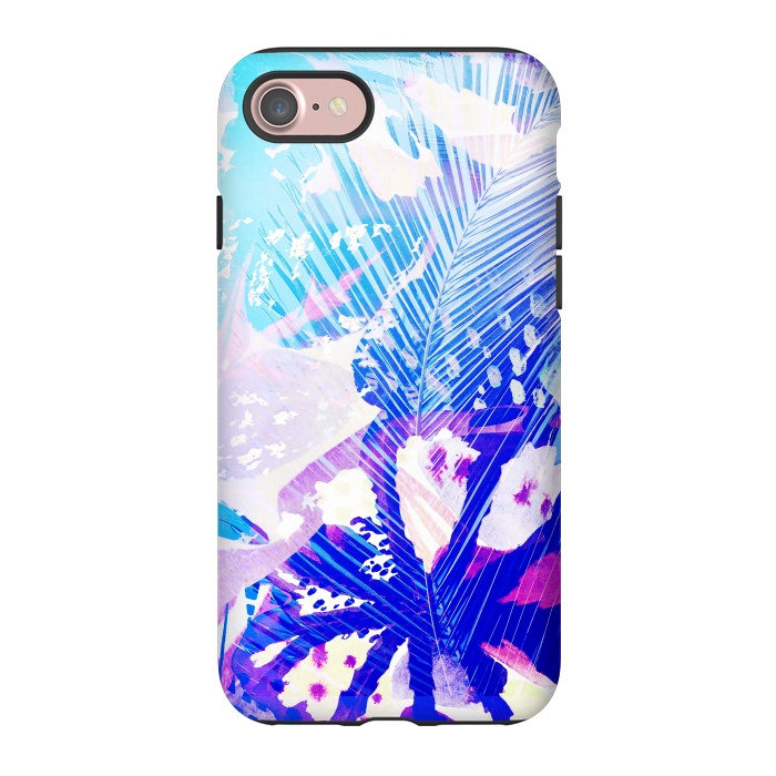 iPhone 7 StrongFit Tropical palm and ficus leaves gradient painting by Oana 