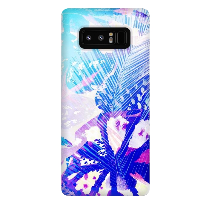 Galaxy Note 8 StrongFit Tropical palm and ficus leaves gradient painting by Oana 