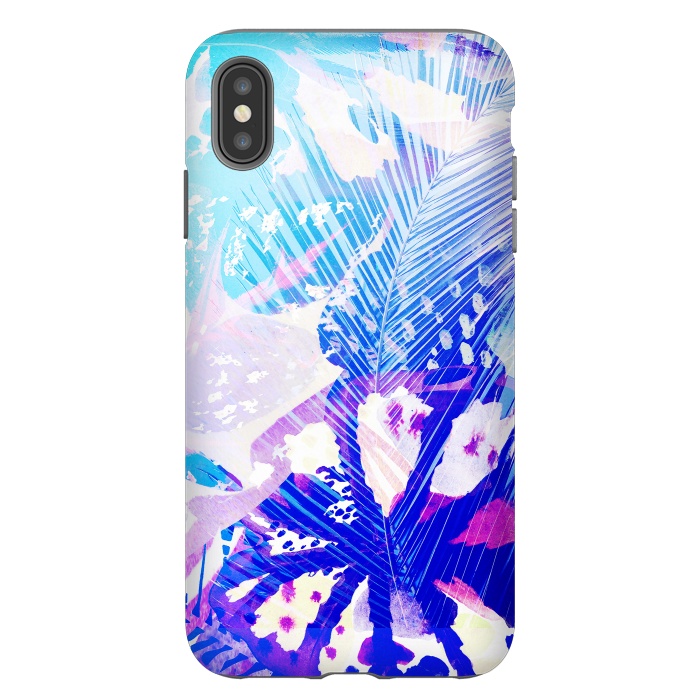 iPhone Xs Max StrongFit Tropical palm and ficus leaves gradient painting by Oana 