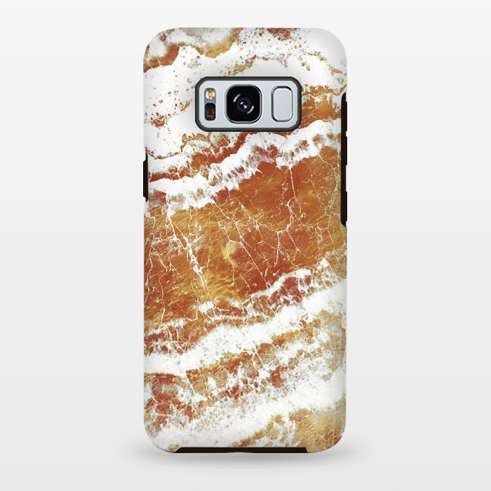 Galaxy S8 plus StrongFit gold agate marble waves by Oana 